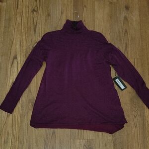 STYLUS Women's Rich Purple Turtleneck Sweater